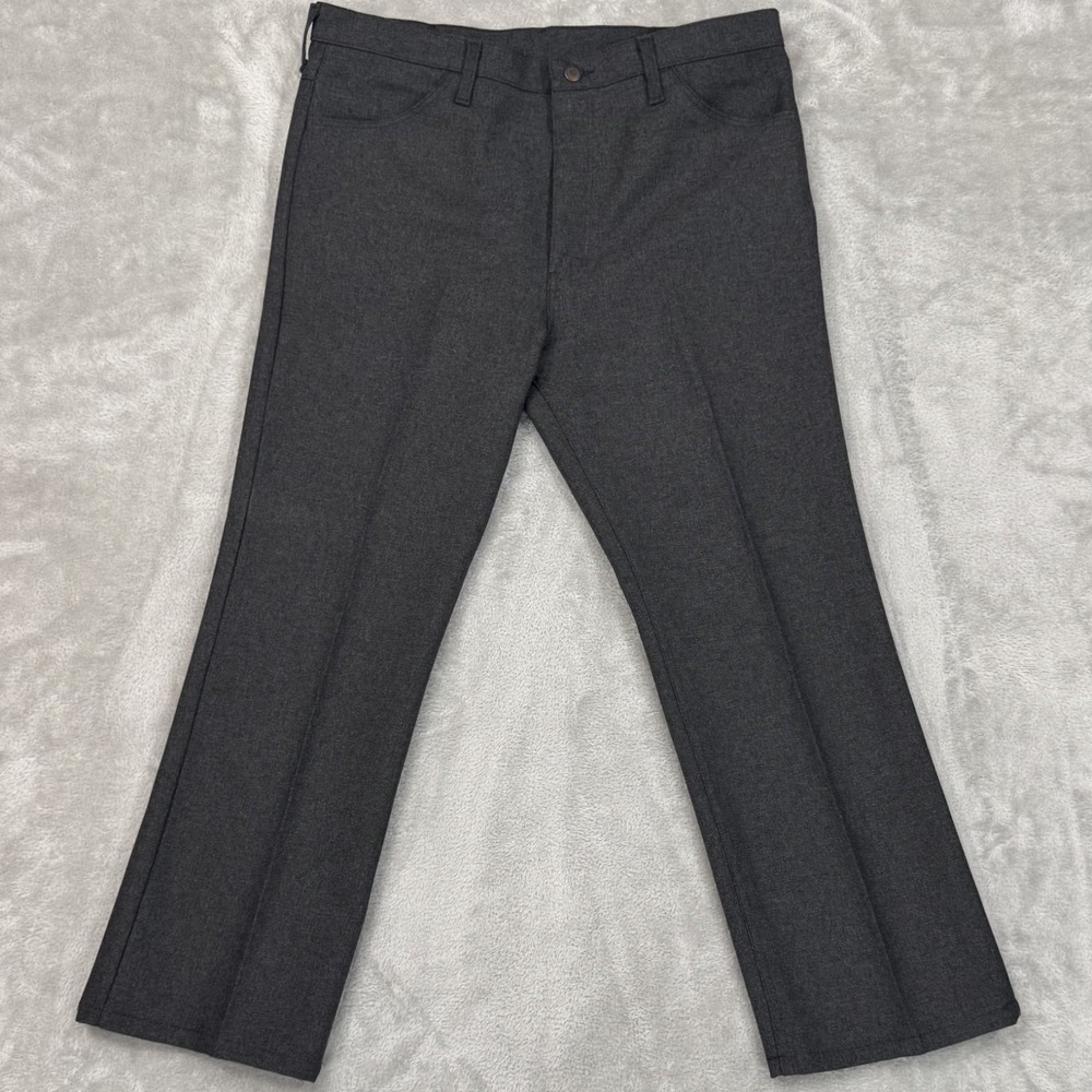 Vintage Wrangler Dress Pants Mens 38x30 82HK Heather Black Bootcut Office
